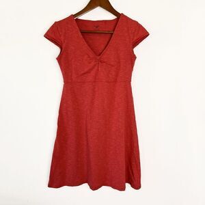 Horny Toad Rosemarie Red Short Sleeve V-Neck Dress